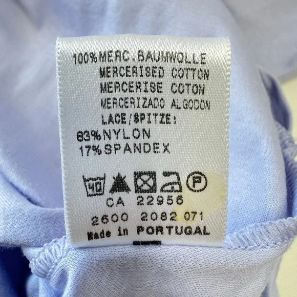 HANRO of Switzerland Nightgown Short Sleeve Lace Trim SM Lavender Quiet Luxury - Picture 8 of 8